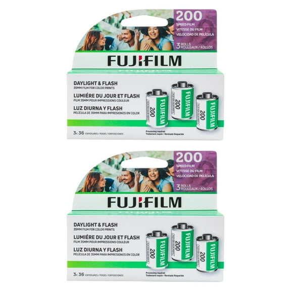 Fujifilm Fujicolor 200 Color Negative Film for ISO 200 Camera, 35mm Roll Film, 36 Exposures x 3 Rolls x 2 Boxes
