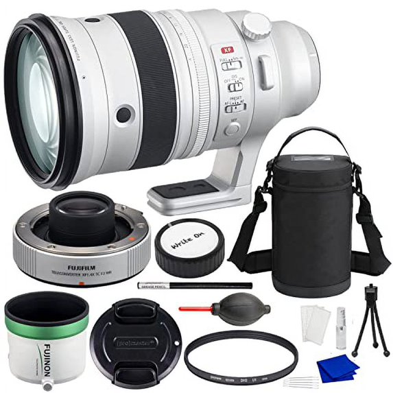 Fujifilm Fujinon XF 200mm F2 R LM OIS WR Lens & XF1.4X TC F2 Teleconverter Kit with Advanced Accessory and Travel Bundle (USA Authorized Fujifilm Warranty) | Fuji XF200mm