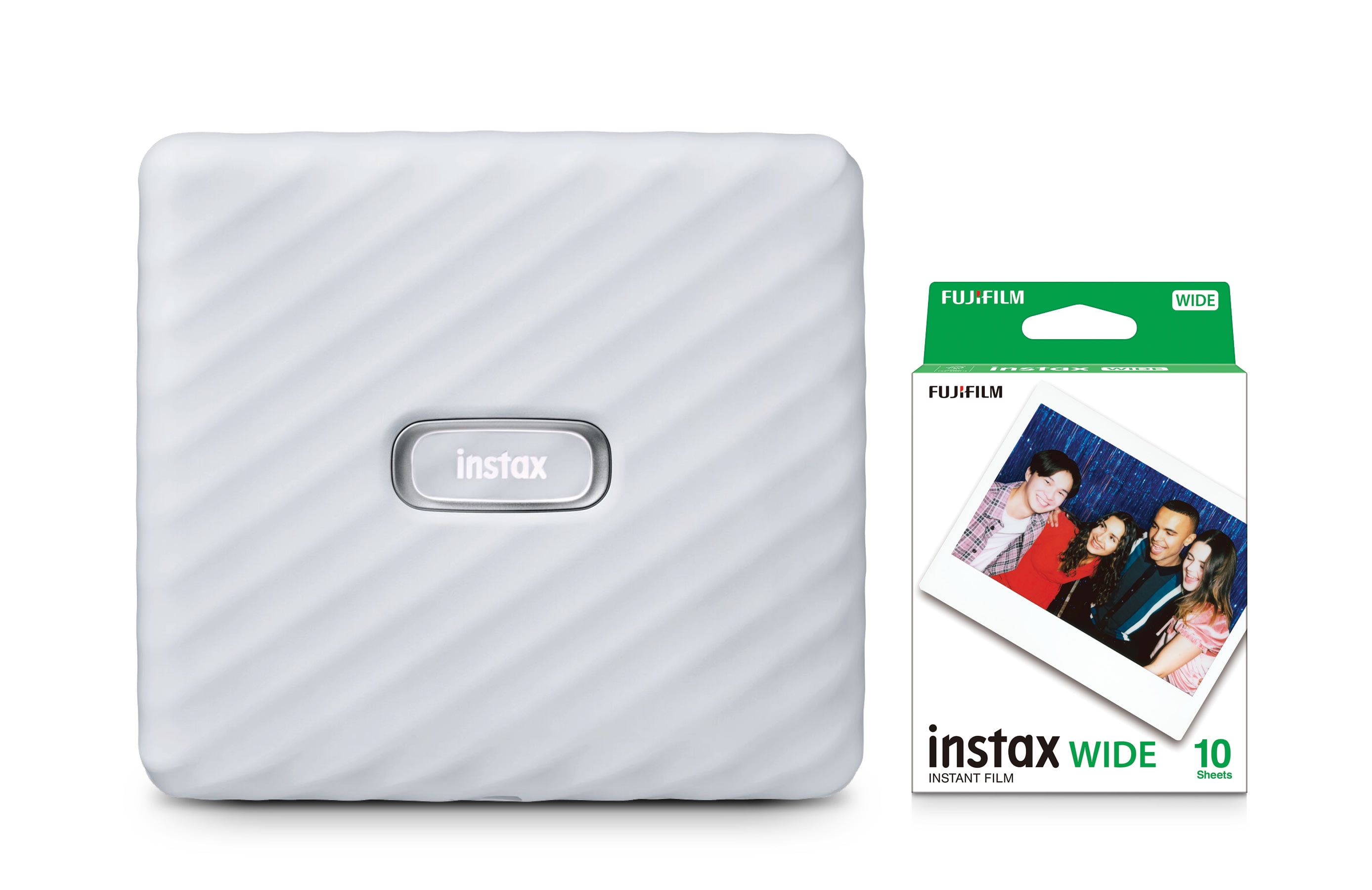 udvikle indebære Selskab Fujifilm INSTAX Link Wide Smartphone Printer Bundle with Film (10-Pack  film), Ash White - Walmart.com