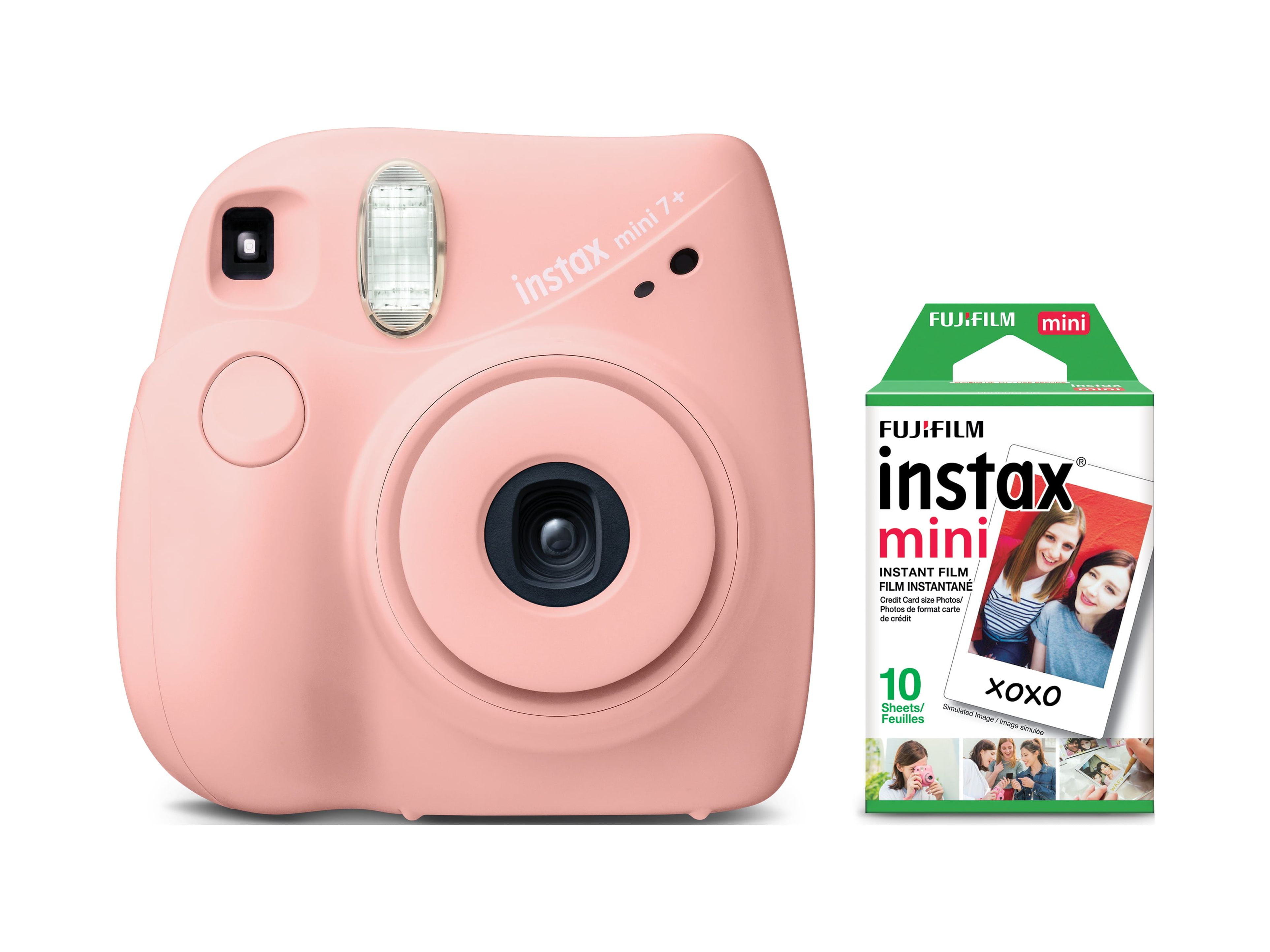  Fujifilm Instax Mini 7+ Camera, Easy to Operate, Portable,  Handy Selfie Mirror, Polaroid Camera, Perfect for Beginners and Experts,  Sleek and Stylish Design - Light Pink (Renewed) : Electronics