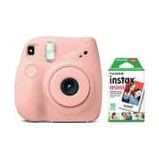 Fujifilm INSTAX Mini 7+ Exclusive Blister Bundle with Bonus Pack of Film (10-pack Mini Film), Light Pink