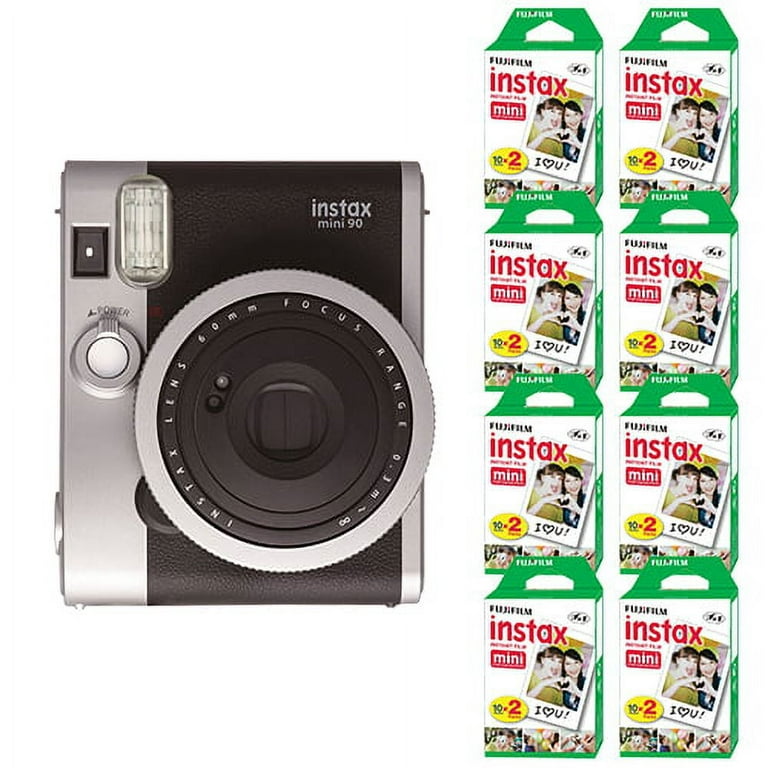 Fujifilm INSTAX Mini 90 Neo Classic Fuji Instant Camera Black + 160 Sheets  Film 