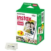 Fujifilm INSTAX Mini Instant Film (White) For Fujifilm Mini 8 & Mini 9 Cameras w/ Microfiber Cloth by Quality Photo (20 Film Sheets)
