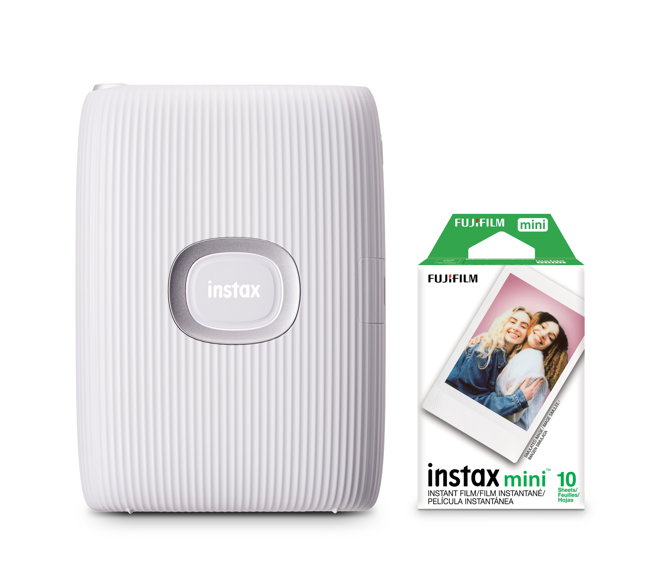 Fujifilm INSTAX Mini Link 2 Smartphone Printer Bundle with Film (10-pack), Clay White - image 1 of 7