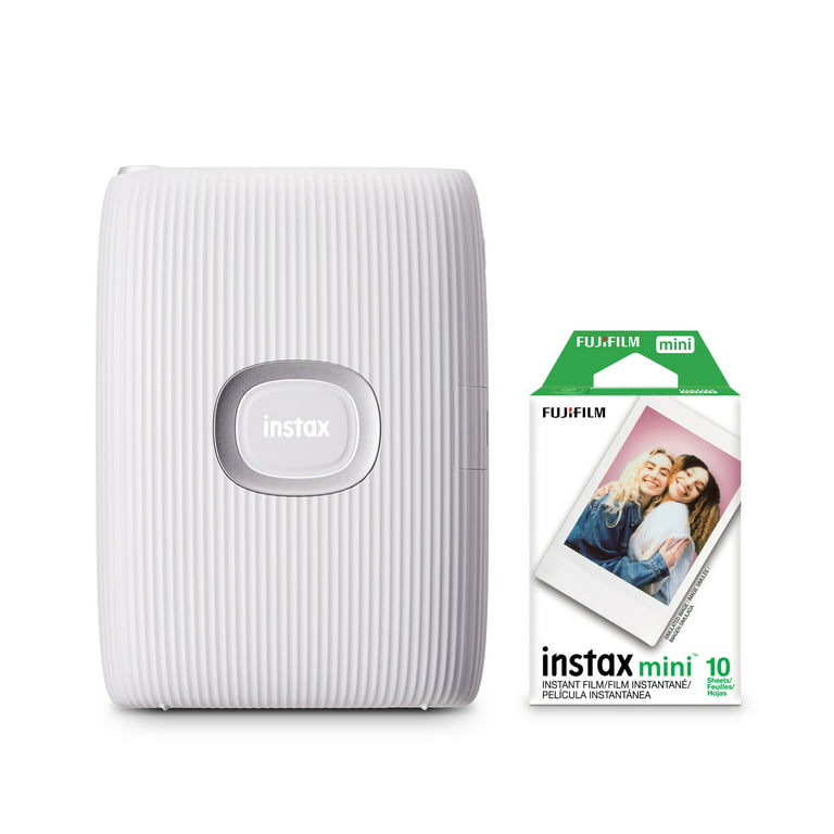 Fujifilm INSTAX Mini Link 2 Smartphone Bundle with Film (10-pack), Clay White Walmart.com