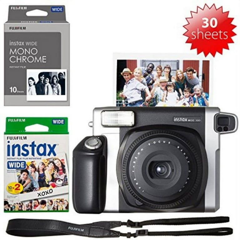 Fujifilm INSTAX Wide 300 Camera and 1 Instax Wide Film Twin Pack 1 Instax  Wide Monochrome Film=30 Sheets 