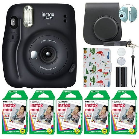Fujifilm Instax Mini 11 Fuji Instant Camera Charcoal Gray + 50 Film Sheets Classy Kit