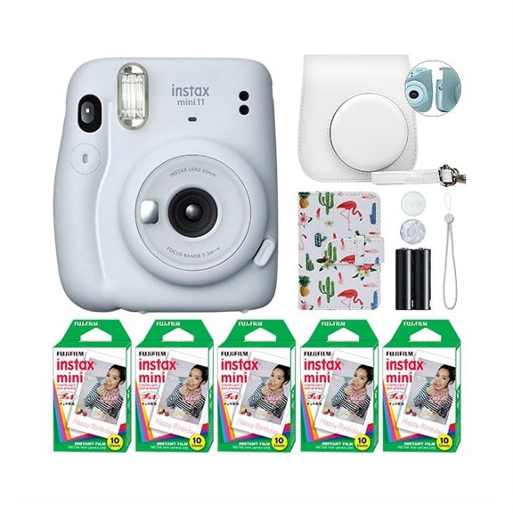 Fujifilm Instax Mini 11 Fuji Instant Camera Ice White + 50 Film Sheets Classy Kit