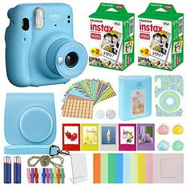 Fujifilm Instax Mini 11 Fuji Instant Film Camera Sky Blue + 40 Film Deluxe Bundle