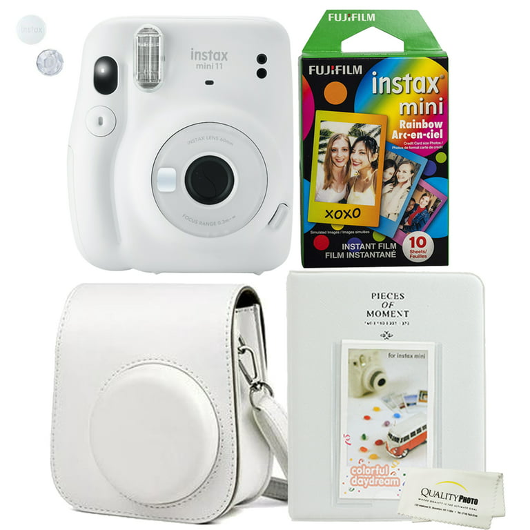 Fujifilm Instax Mini 11 Instant Fuji Film Camera Ice White + 40 Film Deluxe  Bundle 