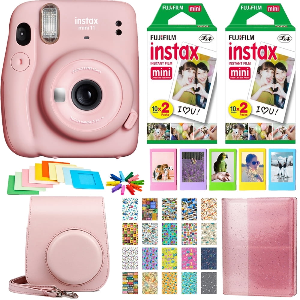 Fujifilm Instax Mini 11 Instant Camera - Blush Pink with Twin Pack