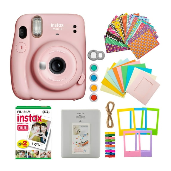 Fujifilm Instax Mini 11 Instant Camera (Blush Pink) with Film Double Pack Bundle
