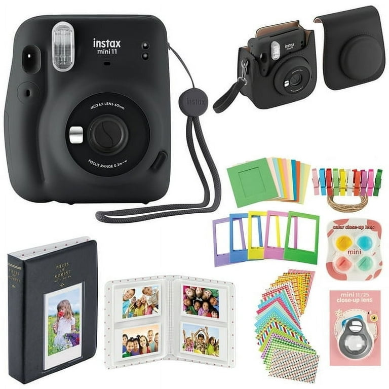 Fujifilm Instax Mini 11 Instant Camera with Case, Album and More Accessory  Kit Charcoal Gray