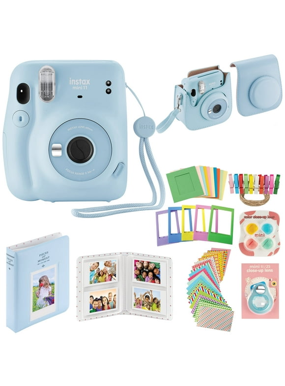 Fujifilm Instax Mini 11 Instant Camera with Case, Album and More Accessory Kit Sky Blue