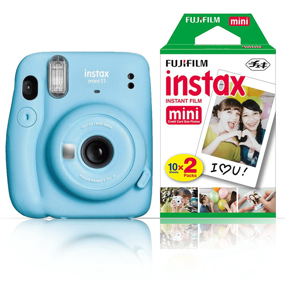 Fujifilm Instax Mini 11 Sky Blue Instant Camera with Daylight Film