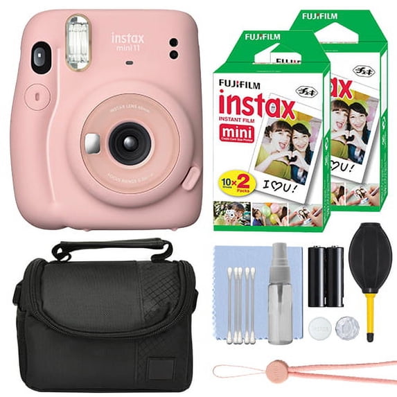 Fujifilm Instax Mini 11 Instant Fuji Film Camera Blush Pink + 40 Film Accessory Kit