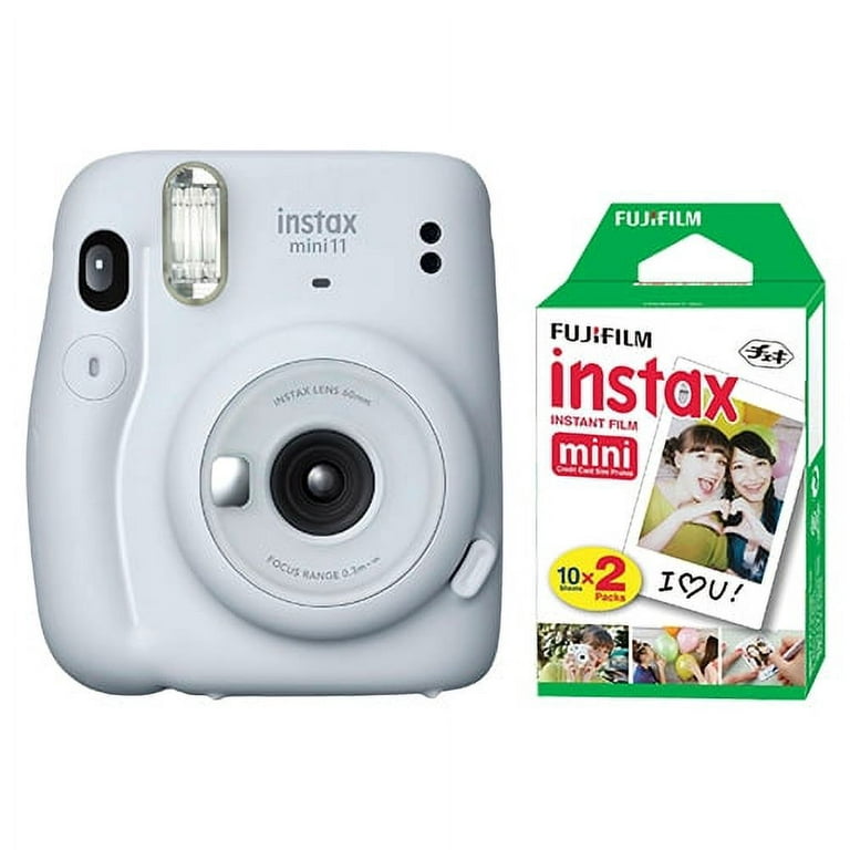 Fujifilm Instax Mini 11 Instant Fuji Film Camera Ice White + 40 Film Deluxe  Bundle