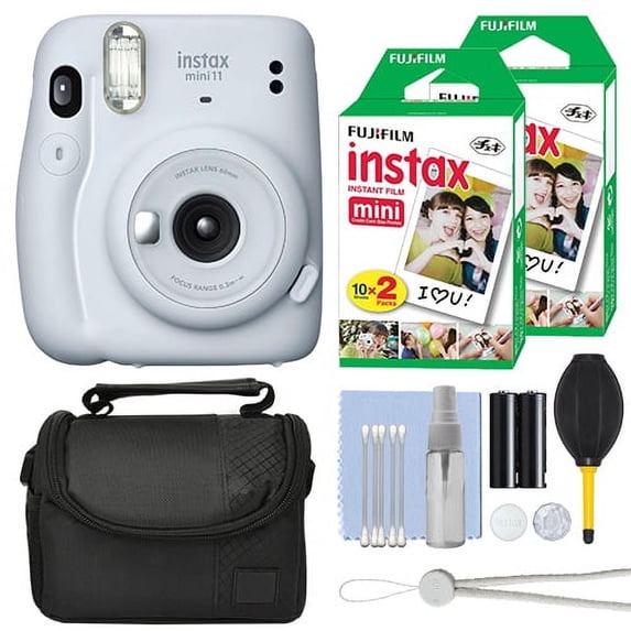 Fujifilm Instax Mini 11 Instant Fuji Film Camera Ice White + 40 Film Accessory Kit