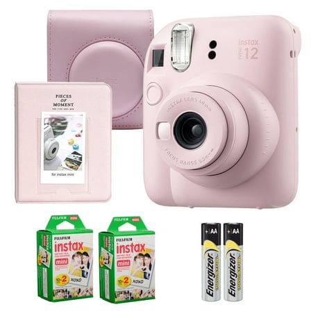 Fujifilm Instax Mini 12 Camera (Blossom Pink) + Case + Instax Mini Instant Film (40 Sheets) + Mini Photo Album