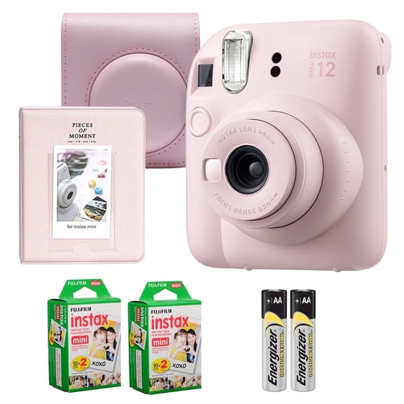 Fujifilm Instax Mini 12 Camera (Blossom Pink) Case Instax Mini Instant Film (40 Sheets) Mini Photo Album