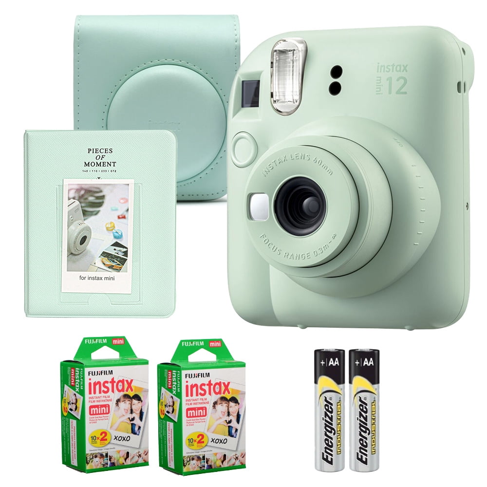 instax mini 12 ミントグリーン 専用ケース付き Fujifilm Instax Mini 12 Camera (Mint Green) + Case + Instax Mini