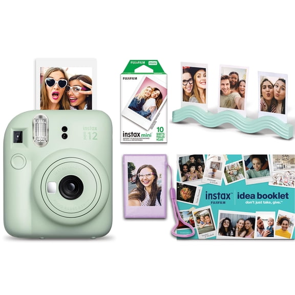 Fujifilm Instax Mini 12 Instant Film Camera Holiday Bundle 2026 - Black