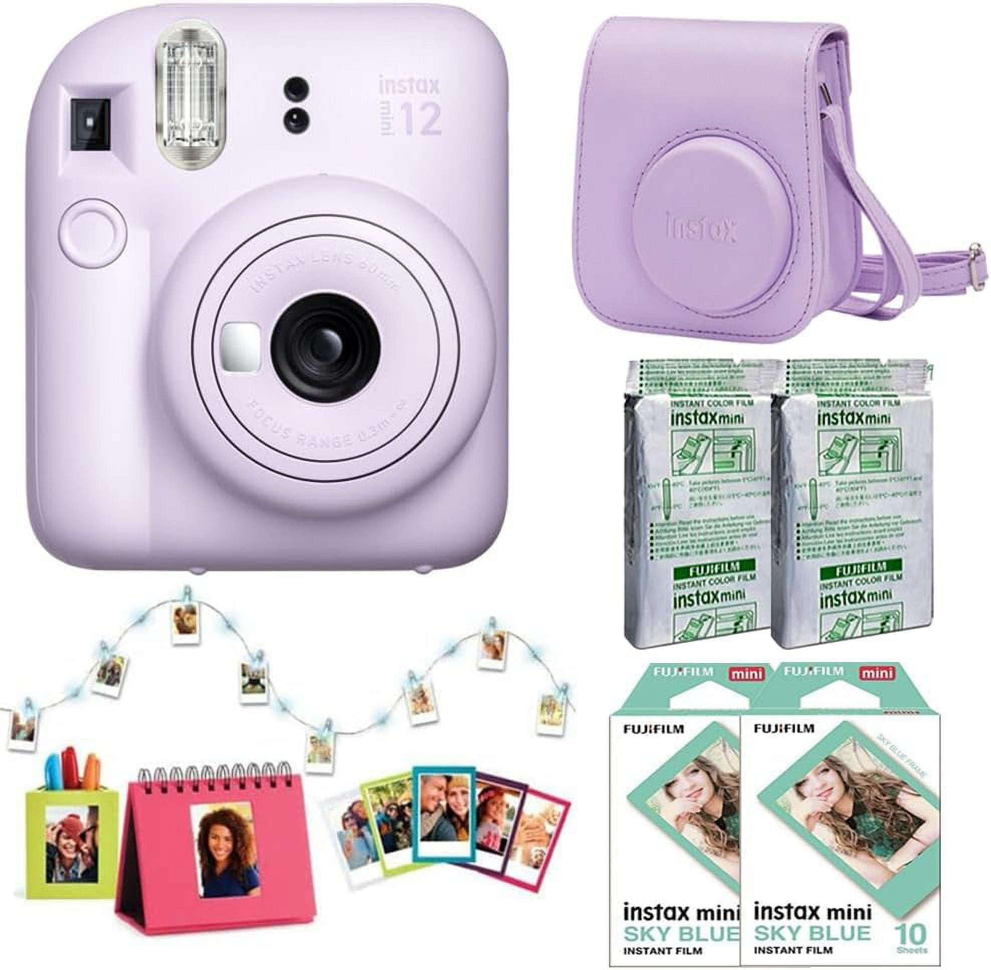 Fujifilm Instax Mini 12 Instant Camera Accessory Kit (Lilac Purple) with Instax Mini Film Foil