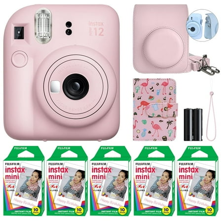 Fujifilm Instax Mini 12 Instant Camera Blossom Pink + 50 Film Sheets Classy Kit