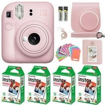Fujifilm Instax Mini 12 Instant Camera Blossom Pink with Fujifilm Instant Mini Film Value Pack (40 Sheets) with Accessories Including Carrying Case with Strap, Photo Album, Stickers (Blossom Pink)