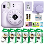 Fujifilm Instax Mini 12 Instant Camera Bundle with Fujifilm Instax Mini Instant Film Value Pack 60 Sheets with Accessories Including Protective Case, Strap, Photo Album Lilac Purple