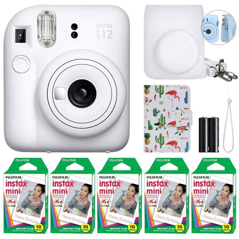 Fujifilm Instax Mini 12 Instant Camera Clay White + 50 Film Sheets