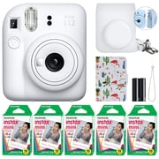 Fujifilm Instax Mini 12 Instant Camera Clay White + 50 Film Sheets Classy Kit
