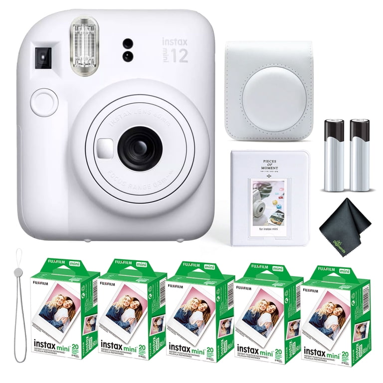 Fujifilm Instax Mini 12 Instant Camera Clay White Bundle with Fuji