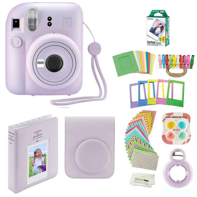 Fujifilm Instax Mini 12 Instant Camera Blossom Pink with Fujifilm Instant Mini Film Value Pack (40 Sheets) with Accessories Including Carrying Case