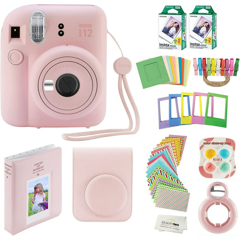 Fujifilm Instax Mini 12 Instant Camera with Case, 40 Fuji Films, Decoration  Stickers, Frames, Photo Album and More Accessory kit (Blush Pink) 