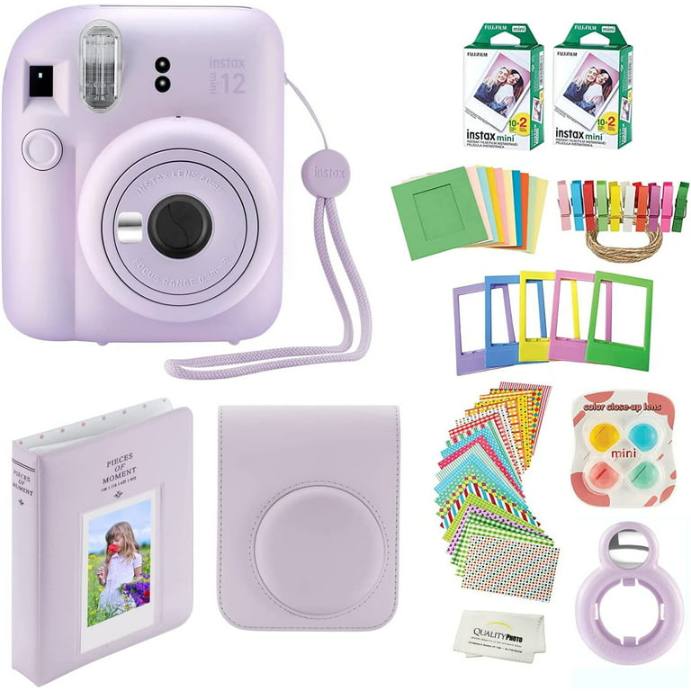 Fujifilm Instax Mini 12 Instant Camera with Case, 40 Fuji Films, Decoration  Stickers, Frames, Photo Album and More Accessory kit (Lilac Purple)