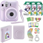 Fujifilm Instax Mini 12 Instant Camera with Case, 60 Fuji Films, Decoration Stickers, Frames, Photo Album and More Accessory kit Lilac Purple