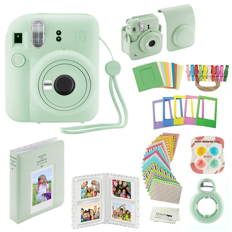 Fujifilm Instax Mini 12 Instant Camera with Case Decoration Stickers Frames Photo Album and More Accessory kit Mint Green