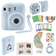 Fujifilm Instax Mini 12 Instant Camera with Case, Decoration Stickers, Frames, Photo Album and More Accessory kit Pastel Blue