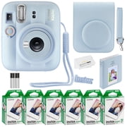 Fujifilm Instax Mini 13 Instant Camera, 60 Photo Prints, Photo Album, Case & Quality Photo Microfiber Cloth- Frost Blue
