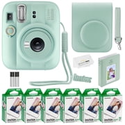 Fujifilm Instax Mini 13 Instant Camera, 60 Photo Prints, Photo Album, Case & Quality Photo Microfiber Cloth- Lagoon Green