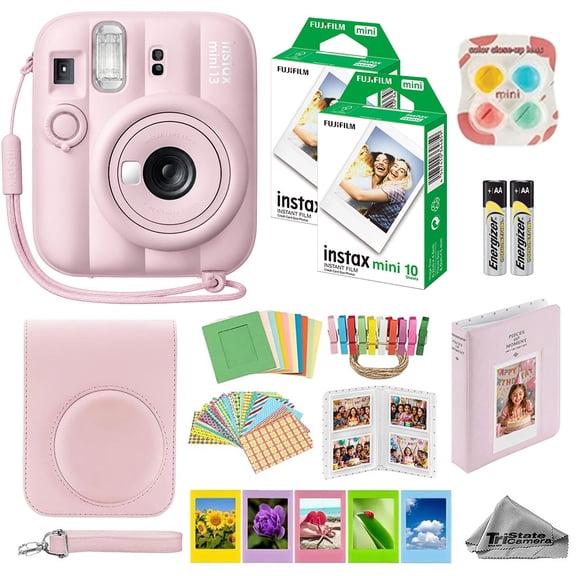 Fujifilm Instax Mini 13 Instant Film Camera Candy Pink, Mini Color Film Twin Pack, Carrying Case, Photo Album, Filters and Photo Frames