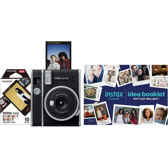 Fujifilm Instax Mini 40 Instant Film Camera Bundle with Instax Mini Contact Sheet Film & DIY Idea Booklet