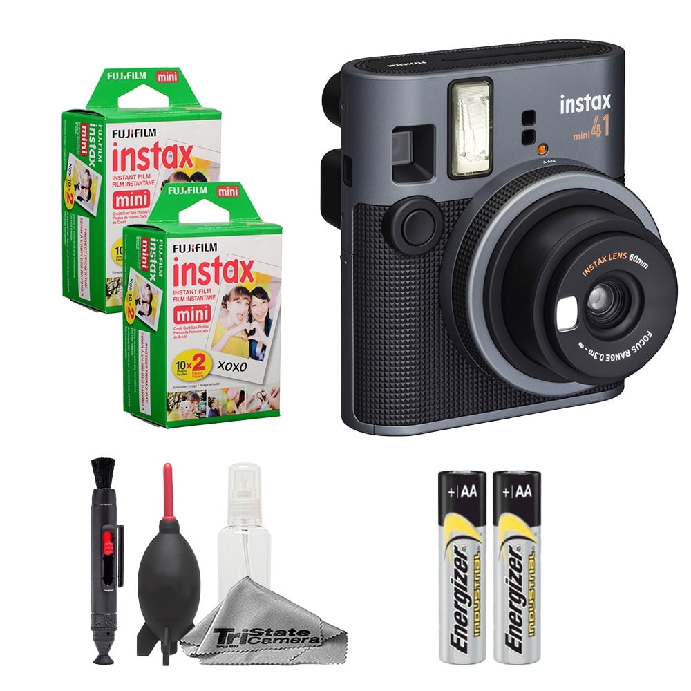 Fujifilm Instax Mini 41 Instant Film Camera (Black) + Instax Mini