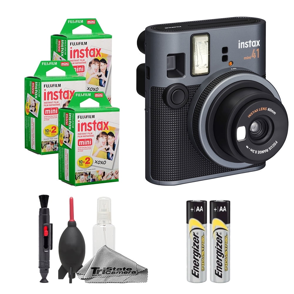 Fujifilm Instax Mini 41 Instant Film Camera (Black) + Instax Mini