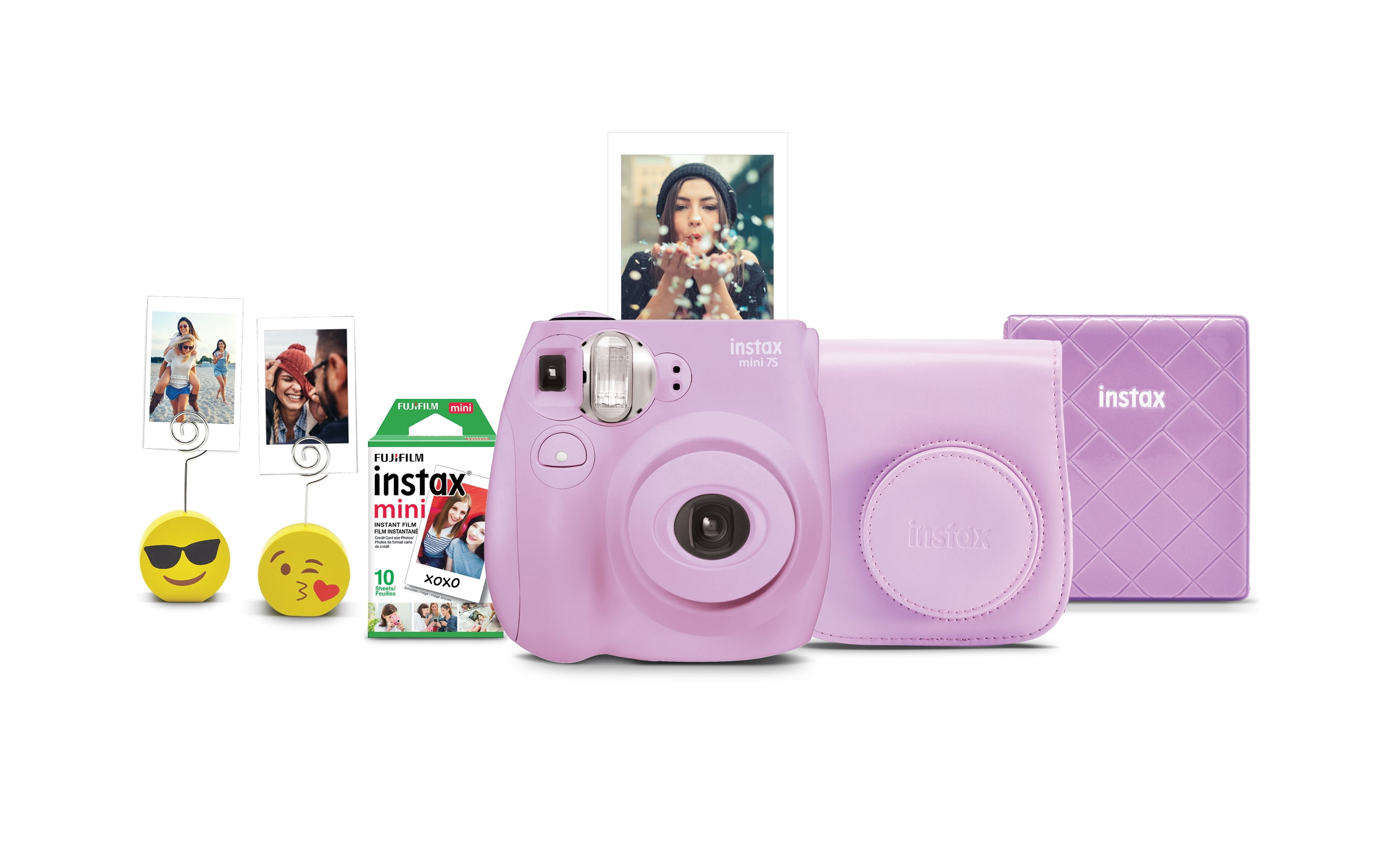 Fujifilm Instax Mini 7s Instant Camera w/ Matching Case, Film, Photo Album & Photo Holders - Lavender