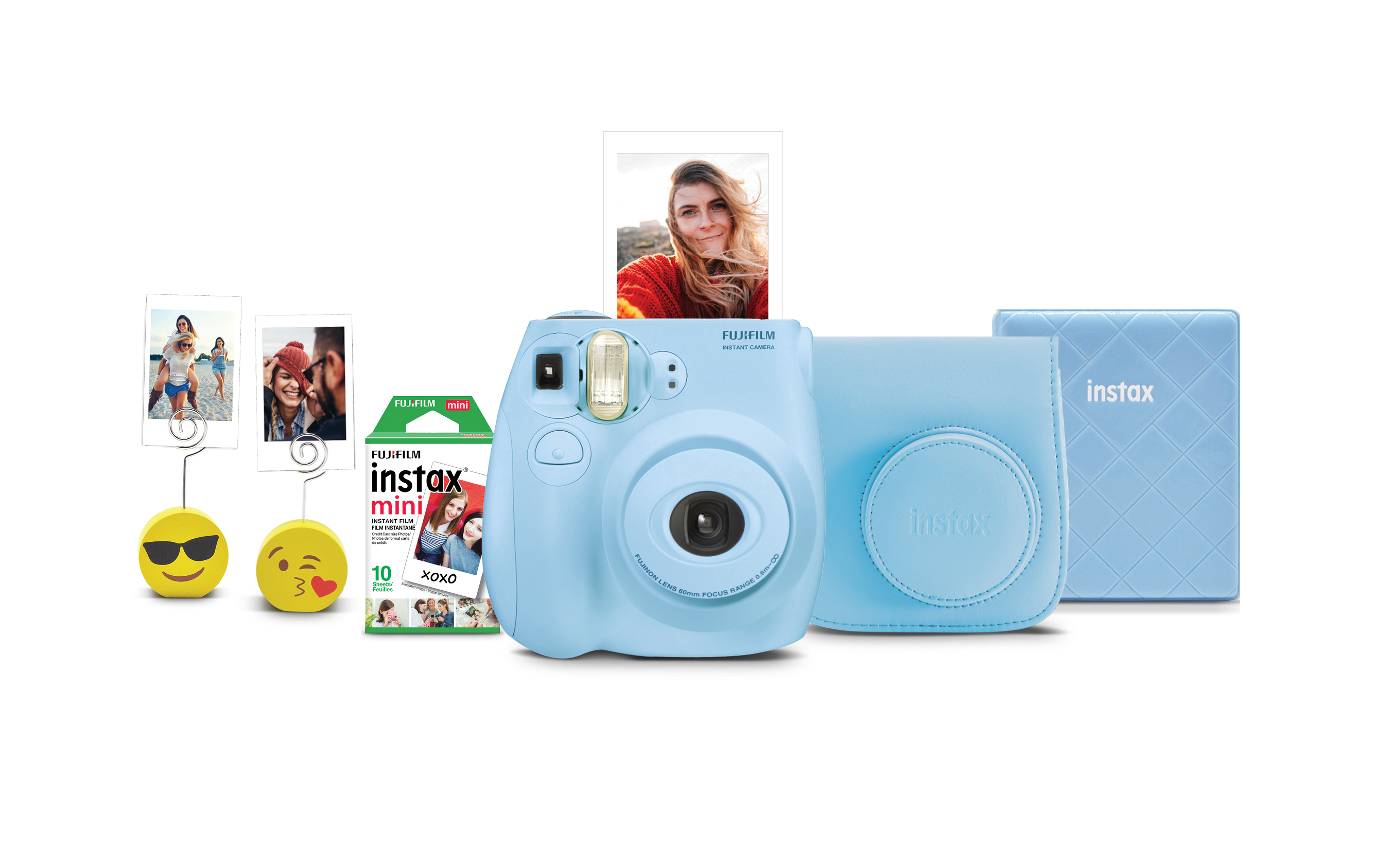 Fujifilm Instax Mini 7s Instant Camera w/ Matching Case, Film, Photo Album & Photo Holders - Light Blue - image 1 of 2