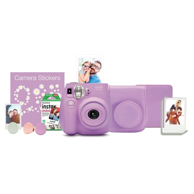 Fujifilm Instax Mini 7s Lavender Bundle (includes Camera, Case, Film, Photo Album & Photo Holders)