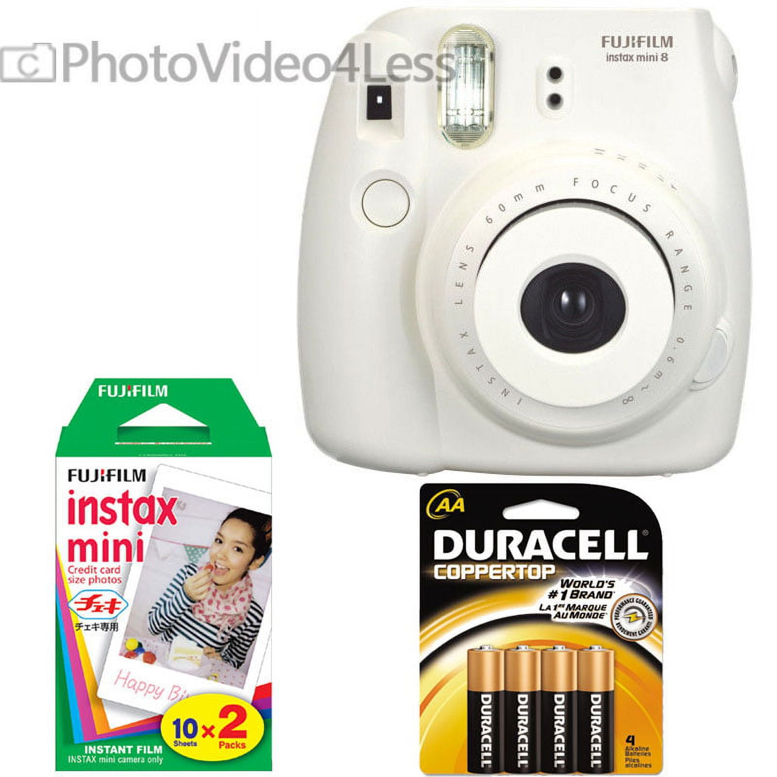 Fujifilm Instax Mini 8 Instant Film Camera (White) Deluxe Camera