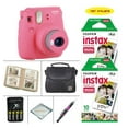thumbnail image 1 of Fujifilm Instax Mini 9 Flamingo Pink Camera + Accessory kit for Fujifilm Instant Camera, includes Fuji Instax Film 20 Sheets + 4 Battery & Charger + Photo Album + Instax Case + MORE, 1 of 7